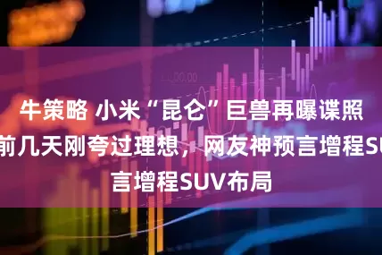 牛策略 小米“昆仑”巨兽再曝谍照！雷军前几天刚夸过理想，网友神预言增程SUV布局