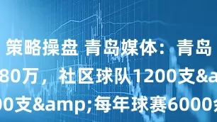 策略操盘 青岛媒体：青岛足球人口80万，社区球队1200支&每年球赛6000余场